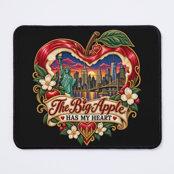 Item preview, Big Apple Has My Heart Embroidery – New York City Skyline Love Design designed and sold by Emoji Emblems.