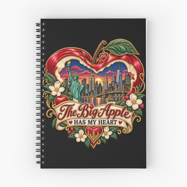 Item preview, Big Apple Has My Heart Embroidery – New York City Skyline Love Design designed and sold by Emoji Emblems.