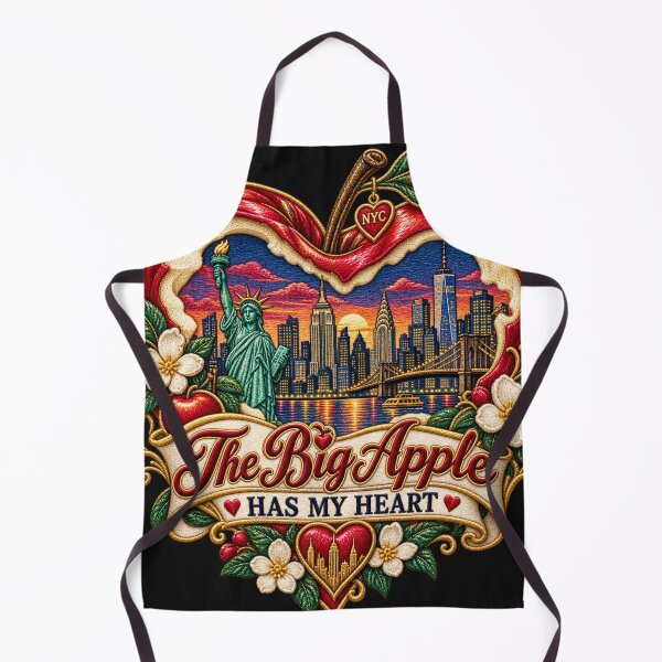 Item preview, Big Apple Has My Heart Embroidery – New York City Skyline Love Design designed and sold by Emoji Emblems.