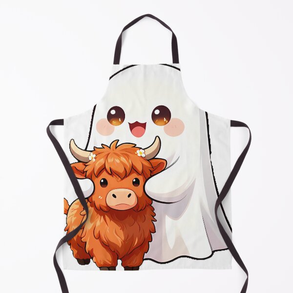 Item preview, Cute Ghost with Baby Highland Cow Icon designed and sold by pumsquare.