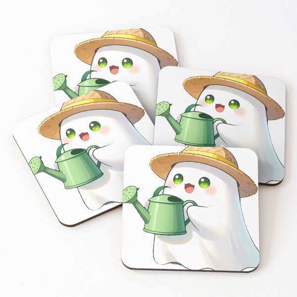 Item preview, Cute Ghost Gardener with Green Watering Can Icon designed and sold by pumsquare.
