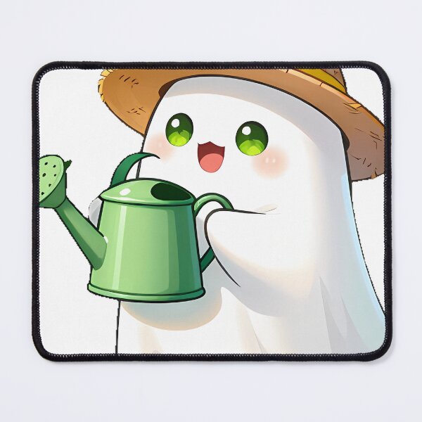 Item preview, Cute Ghost Gardener with Green Watering Can Icon designed and sold by pumsquare.