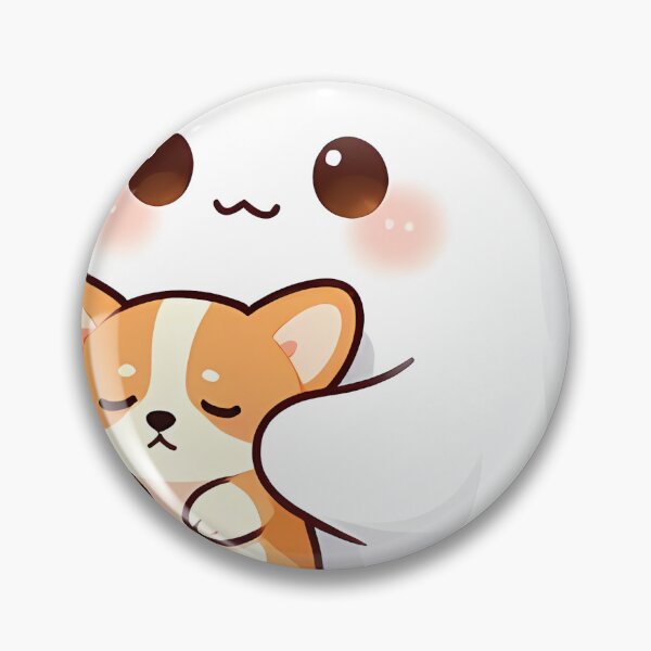 Item preview, Cute Ghost Cradling Sleeping Corgi Puppy Icon designed and sold by pumsquare.