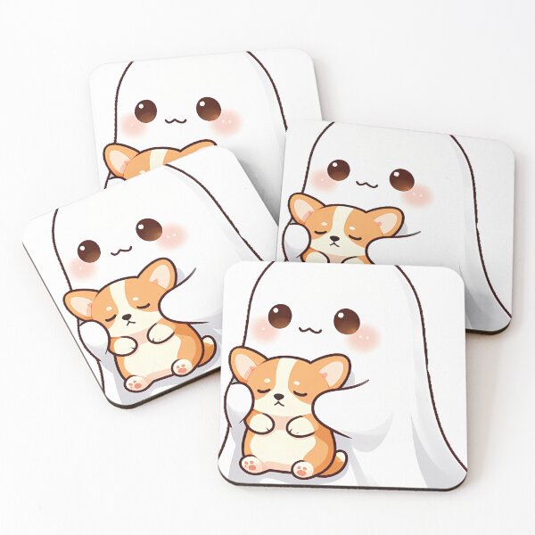 Item preview, Cute Ghost Cradling Sleeping Corgi Puppy Icon designed and sold by pumsquare.