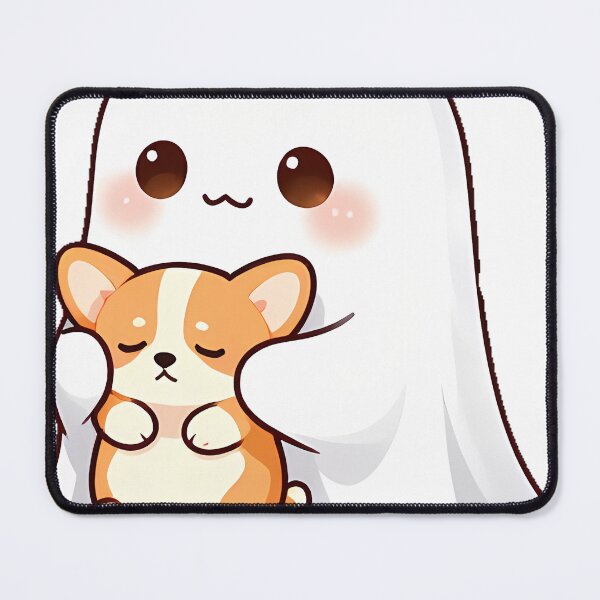 Item preview, Cute Ghost Cradling Sleeping Corgi Puppy Icon designed and sold by pumsquare.