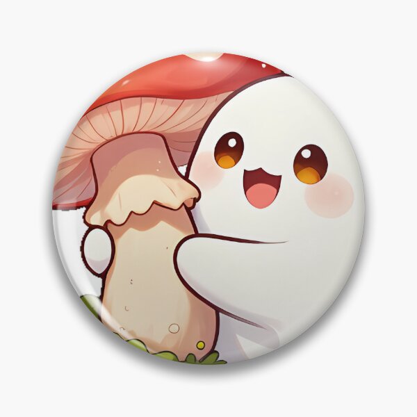 Item preview, Cute Ghost Hugging Red Polka Dot Mushroom Icon designed and sold by pumsquare.