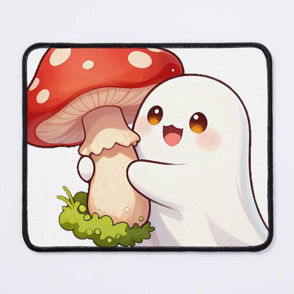 Item preview, Cute Ghost Hugging Red Polka Dot Mushroom Icon designed and sold by pumsquare.