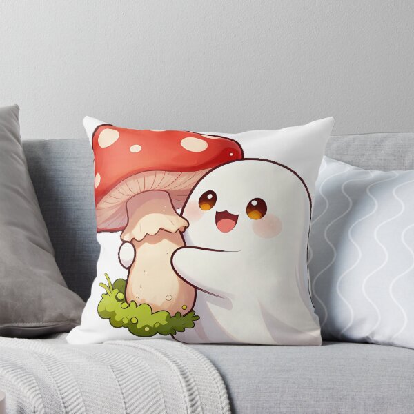 Item preview, Cute Ghost Hugging Red Polka Dot Mushroom Icon designed and sold by pumsquare.