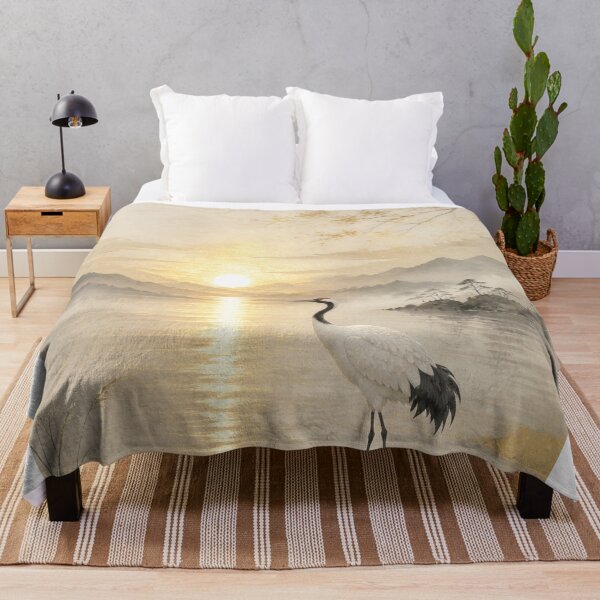 Item preview, Crane Wall Art Poster | Sacred Crane Horizon, Japandi Japanese Zen Decor Print designed and sold by LuminaKage.