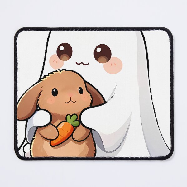 Item preview, Cute Ghost Cuddling Fluffy Bunny Rabbit Icon designed and sold by pumsquare.