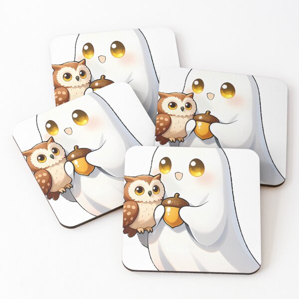Item preview, Cute Ghost with Little Barn Owl Friend Icon designed and sold by pumsquare.