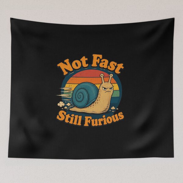 Item preview, Not Fast Still Furious Funny Snail Retro Sunset designed and sold by felixpalette.