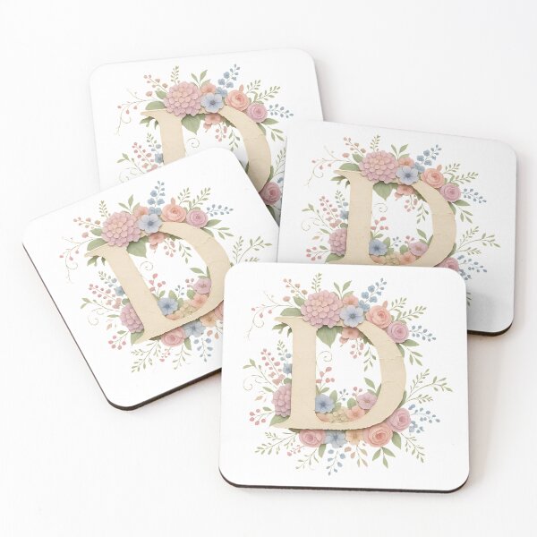 Item preview, Floral Letter D Monogram Watercolor designed and sold by ITCHAWAWAA.
