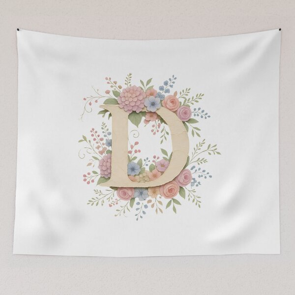 Item preview, Floral Letter D Monogram Watercolor designed and sold by ITCHAWAWAA.