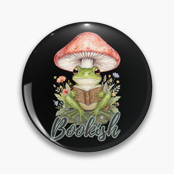 Artikelvorschau, Bücherwurm liest unter einem Pilz – Cottagecore-Buchliebe entworfen und verkauft von BellabdO.