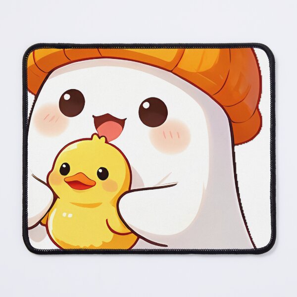 Item preview, Cute Ghost with Baby Duckling in Pumpkin Hat Icon designed and sold by pumsquare.