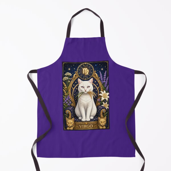 Item preview, Virgo Zodiac Cat – Celestial White Cat Astrology Art designed and sold by SammyMorry.
