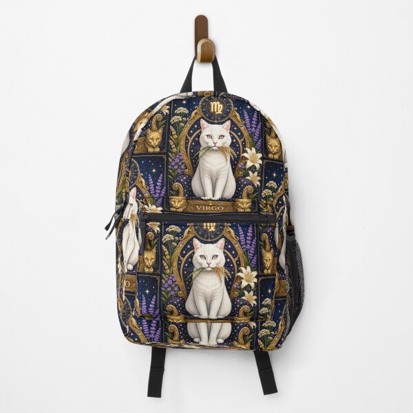 Item preview, Virgo Zodiac Cat – Celestial White Cat Astrology Art designed and sold by SammyMorry.