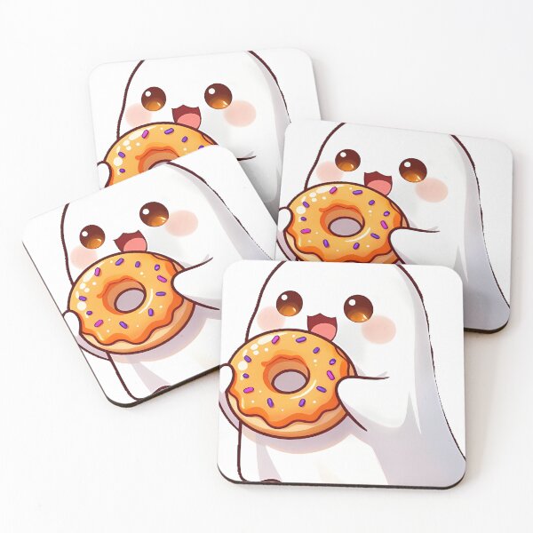 Item preview, Cute Ghost with Frosted Pumpkin Donut Icon designed and sold by pumsquare.