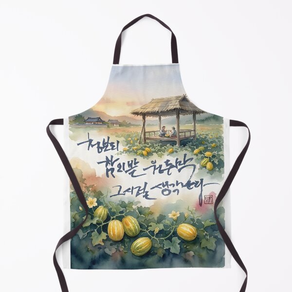 Item preview, Nostalgic Korean Melon Field Watercolor with Calligraphy designed and sold by K-Brush.