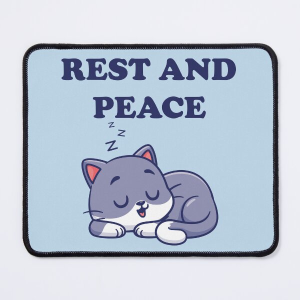 Item preview, Rest and Peace – Sleeping Cat Funny Relaxation Pun designed and sold by WordPlayStudio.