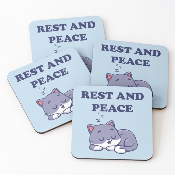 Item preview, Rest and Peace – Sleeping Cat Funny Relaxation Pun designed and sold by WordPlayStudio.