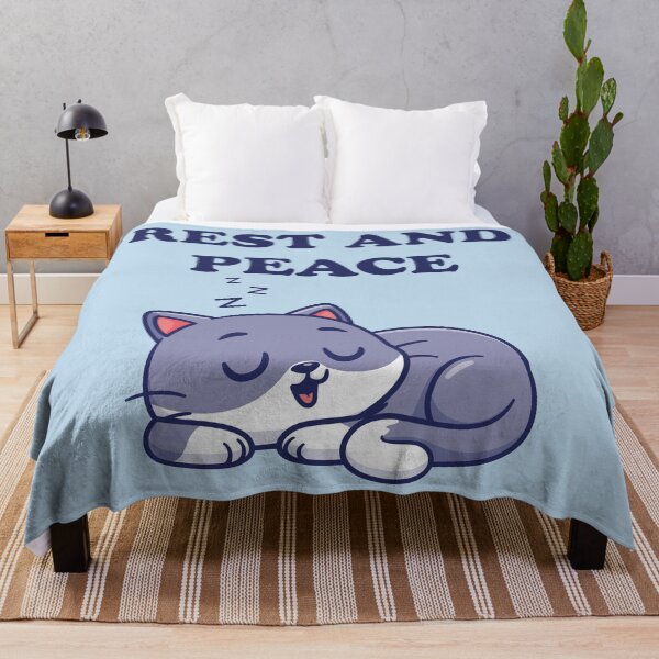 Item preview, Rest and Peace – Sleeping Cat Funny Relaxation Pun designed and sold by WordPlayStudio.