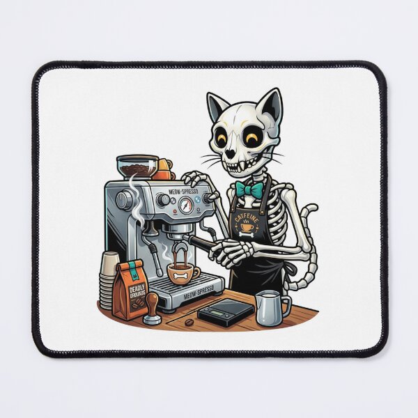 Item preview, Cat Skeleton Barista designed and sold by StickVerse by Owais.