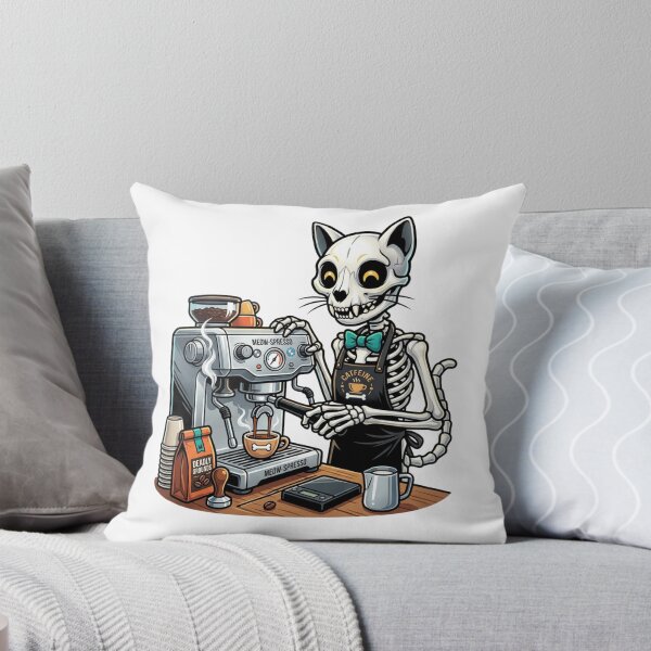 Item preview, Cat Skeleton Barista designed and sold by StickVerse by Owais.