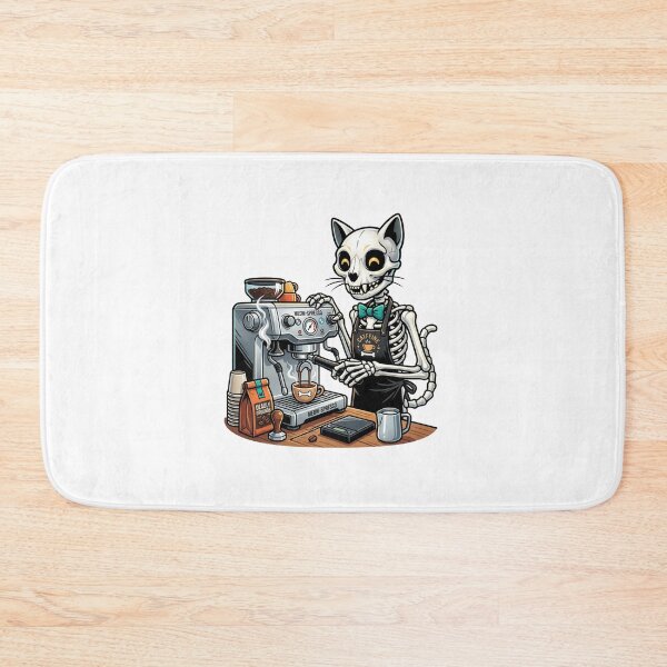 Item preview, Cat Skeleton Barista designed and sold by StickVerse by Owais.