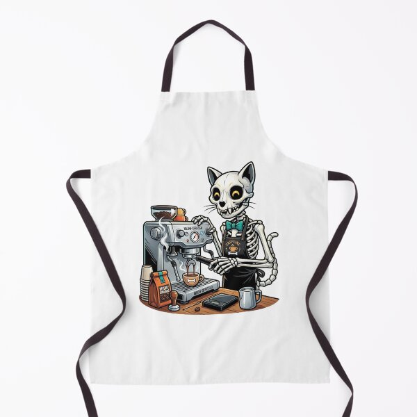 Item preview, Cat Skeleton Barista designed and sold by StickVerse by Owais.