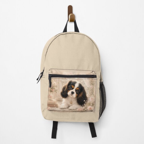 Item preview, Cavalier King Charles Spaniel Puppy in Soft Pink Flowers | Dreamy Dog Art designed and sold by ManJiangHong.