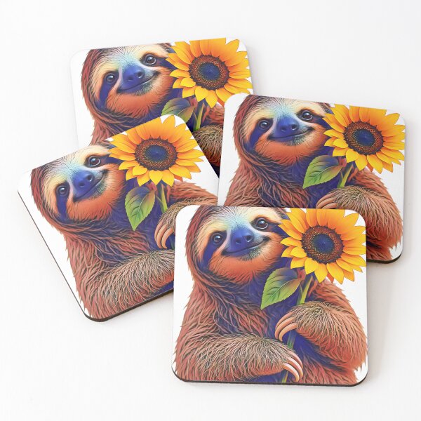 Item preview, Sloth Hugging a Sunflower – Cute Nature Lover Design designed and sold by Bonasates.