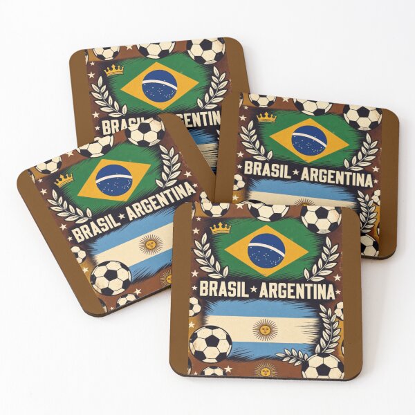 Item preview, Brasil vs Argentina Retro Football Art Poster designed and sold by Nexus Space.