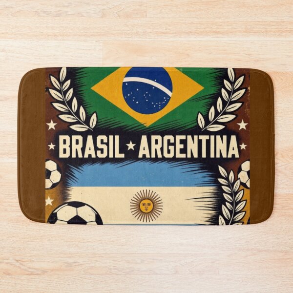 Item preview, Brasil vs Argentina Retro Football Art Poster designed and sold by Nexus Space.