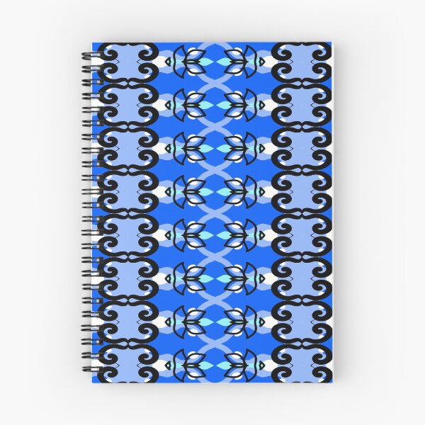 Item preview, Azure Lotus – Blue and black African geometric floral pattern designed and sold by Chamalion.