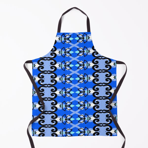 Item preview, Azure Lotus – Blue and black African geometric floral pattern designed and sold by Chamalion.