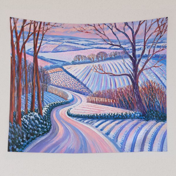 Item preview, Winter Landscape with Snowy Countryside Road designed and sold by GutyzDesignsES.
