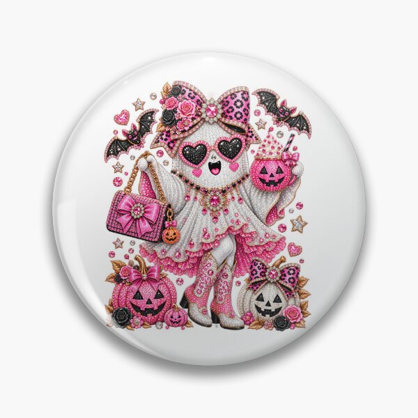 Item preview, Pink Leopard Bow Ghost Halloween Shirt | Rhinestone Spooky Season Design designed and sold by ChloeCreativeSpace.