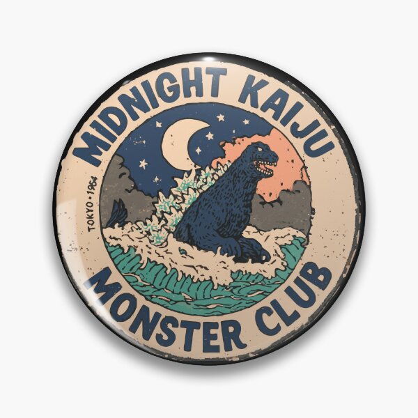 Item preview,  Midnight kaiju Monster club retro vintage badge art - tokyo 1934  v2 designed and sold by kuwagatamushi.