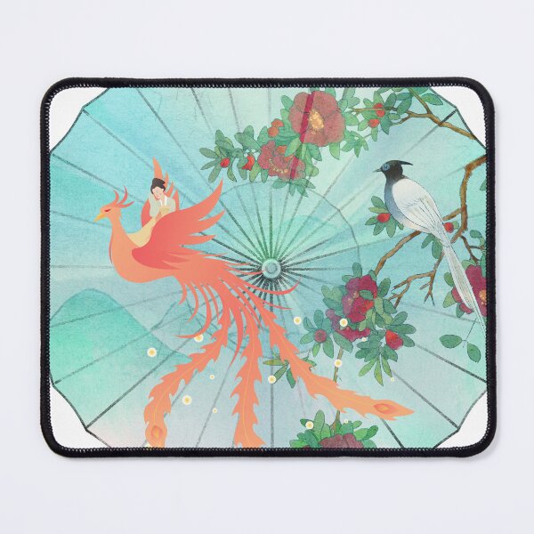 Item preview, Pastel Oriental Umbrella Phoenix and Magpie Art designed and sold by Dimimodes.