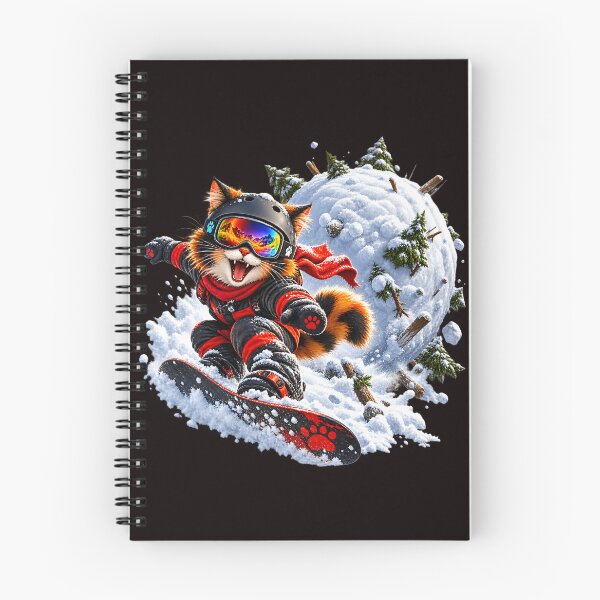 Item preview, Snowboarding Cat Chased by Giant Snowball designed and sold by ARabbitHole.