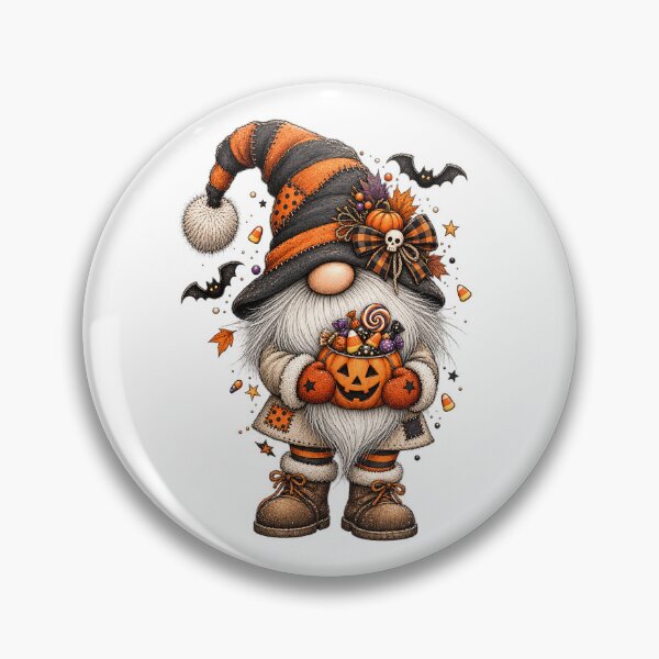 Item preview, Halloween gnome with pumpkin and candy, vintage autumn illustration designed and sold by J-Impression.