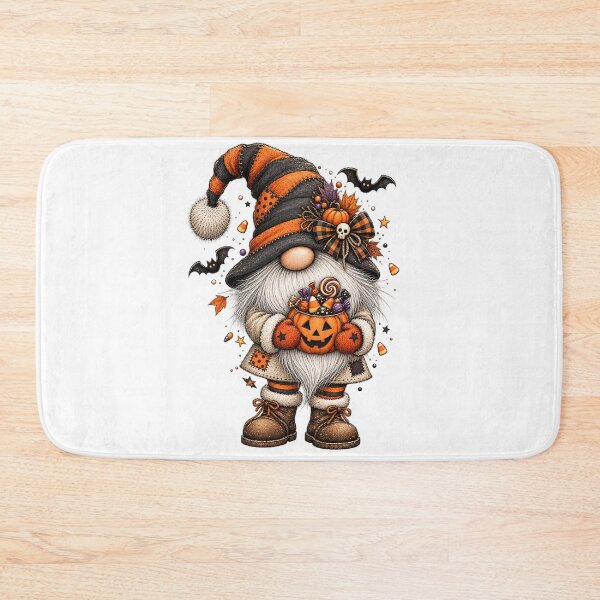 Item preview, Halloween gnome with pumpkin and candy, vintage autumn illustration designed and sold by J-Impression.