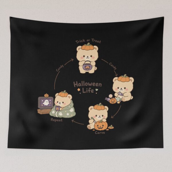 Item preview, Halloween Life Loop Cycle Shirt | Cute Character Design designed and sold by MOCH- ART.