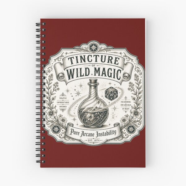 Item preview, Tincture of Wild Magic - Vintage Apothecary Label RPG Meme designed and sold by Dice_Goblin_Studio.