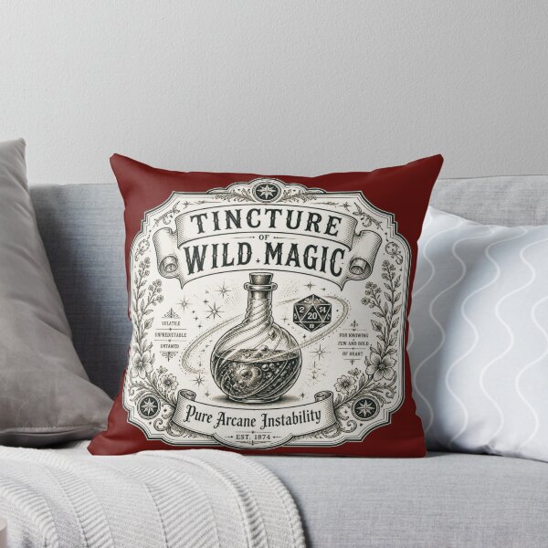 Item preview, Tincture of Wild Magic - Vintage Apothecary Label RPG Meme designed and sold by Dice_Goblin_Studio.