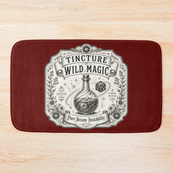 Item preview, Tincture of Wild Magic - Vintage Apothecary Label RPG Meme designed and sold by Dice_Goblin_Studio.