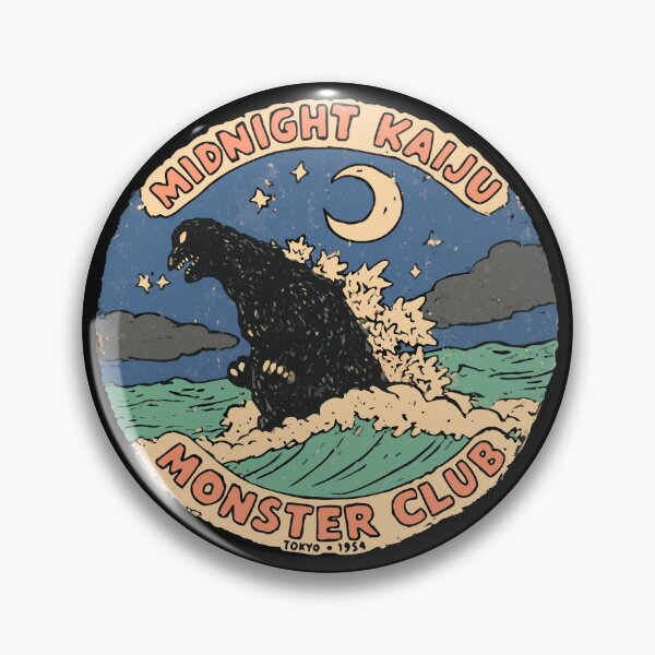 Item preview, Midnight kaiju Monster club retro vintage badge art - tokyo 1934  v3 designed and sold by kuwagatamushi.