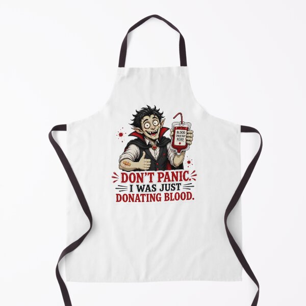 Item preview, Funny Vampire Blood Donation – Don’t Panic Halloween Humor designed and sold by SVALANART.